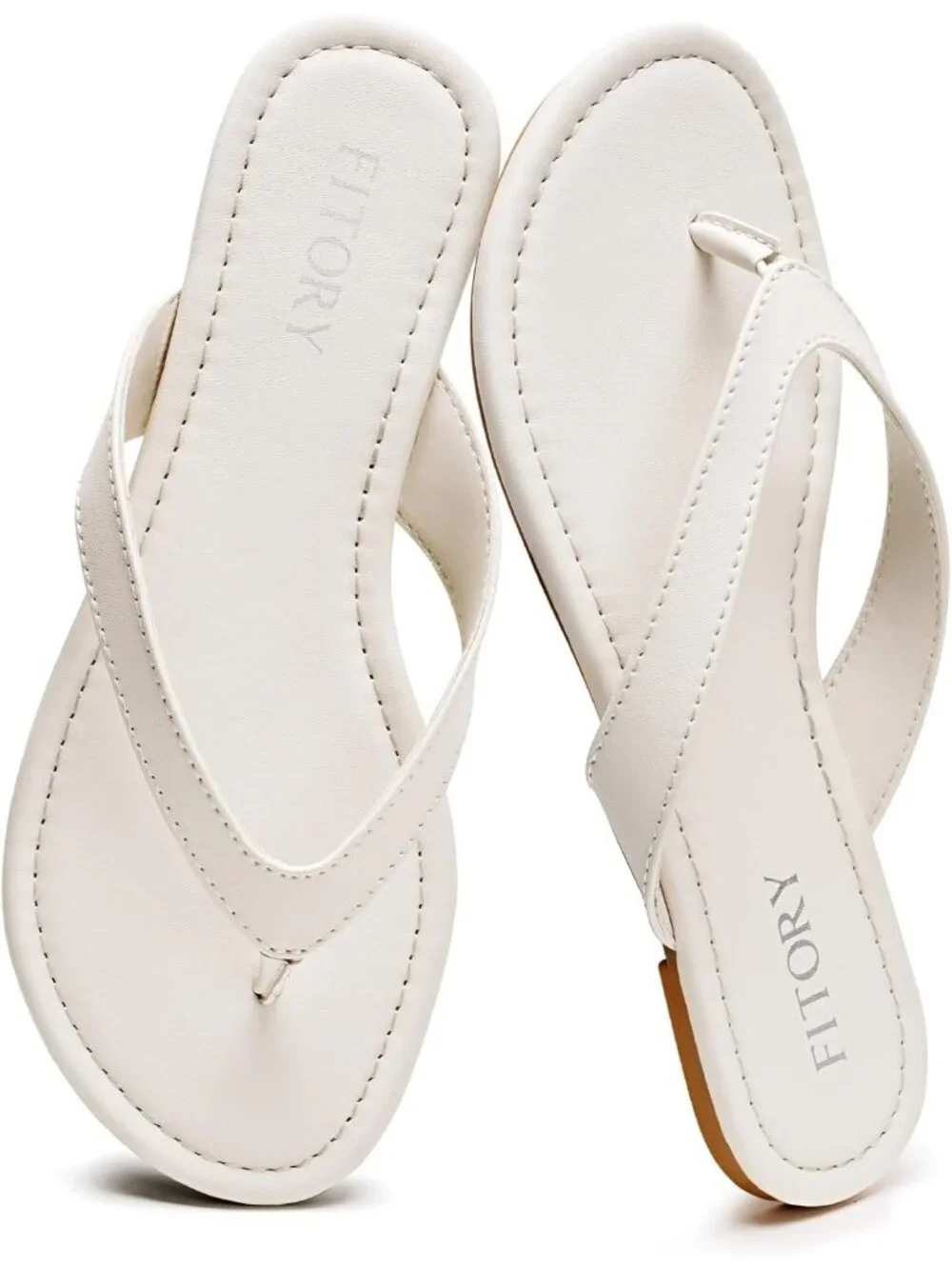 Women's Cream Casual Flip Flops Comfortable Thong Walking Slide Summer Beach